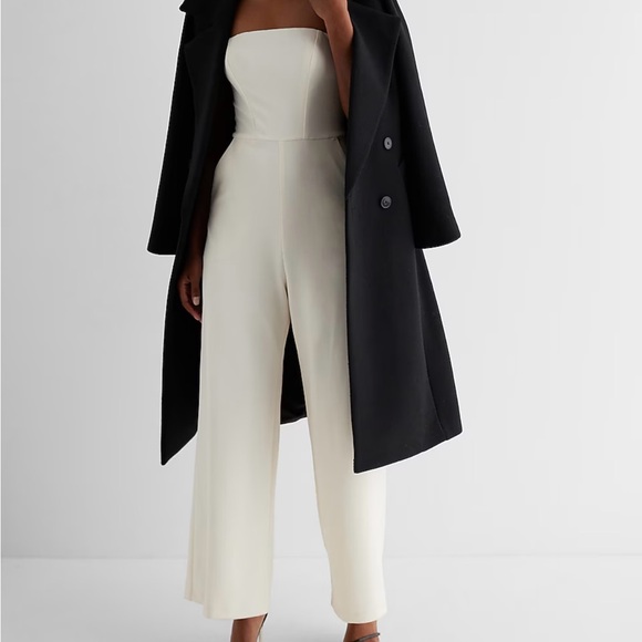 Express Cream Jumpsuit with Modern Silhouette - Picture 1 of 1